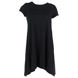 Sacai- Sacai Mini T-Shirt Dress in Black and Grey Cotton-Black