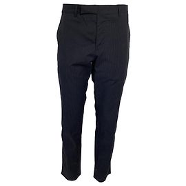 Pantaloni dritti a righe Prada in lana blu navy Blu Blu navy