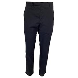 Prada- Prada Pinstripe Straight-Leg Trousers in Navy Blue Wool-Blue,Navy blue