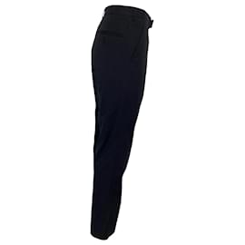 Prada- Prada Pinstripe Straight-Leg Trousers in Navy Blue Wool-Blue,Navy blue
