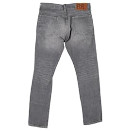 Ralph Lauren-Ralph Lauren Straight Jeans in Grey Cotton Denim-Grey