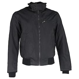 Prada-Prada Detail Zip Front Jacket in Black Nylon-Black