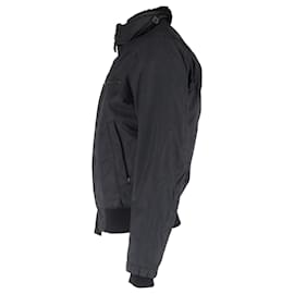 Prada-Prada Detail Zip Front Jacket in Black Nylon-Black