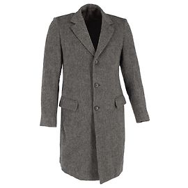 Jil Sander Long Coat in Grey Wool Grey