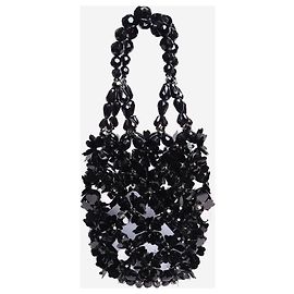 Simone Rocha Mini borsa di perline nere Nero