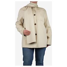 Autre Marque-AliciaAudrey White and beige wool coat - size One Size-White
