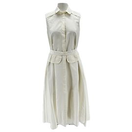 Robe LORO PIANA T.IT 44 Coton Blanc
