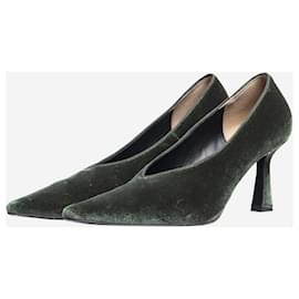 Autre Marque-Green velvet pointed-toe pumps - size EU 40-Green
