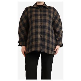 Autre Marque Brown check padded overshirt - size M Brown