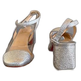 Christian Louboutin-Escarpins Christian Louboutin Asticocotte 55 Specchio Vintage Pvc-Argenté