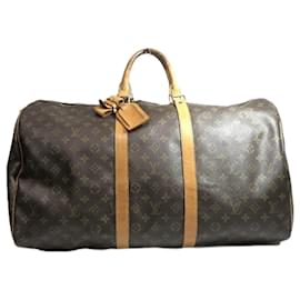 Louis Vuitton-Louis Vuitton Monogram Keepall 55 M41424 Boston Bag-Brown