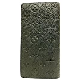 Louis Vuitton-Louis Vuitton Monogram Portefeuille Brazza Long Wallet-Black