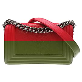 Chanel-Chanel Boy 20 Chain Shoulder Bag-Red