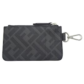 Fendi-Fendi Diagonal Men's Card Case-Black,Yellow