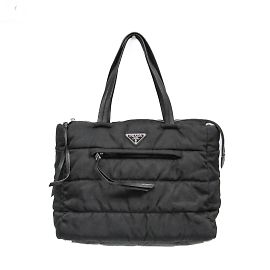 Prada TESSUTO BOMBER 1BG059 Women's Nylon Handbag Black