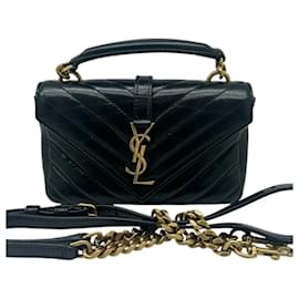Saint Laurent-Saint Laurent College Mini Chain Shoulder Bag-Black