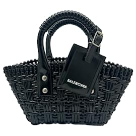 Balenciaga-Balenciaga Bistro XXS Enamel Black Shoulder Bag-Black