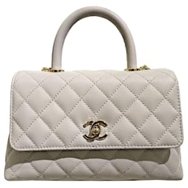 Chanel-Chanel Flap Bag XS Coco Handle in Light Gray-Grey