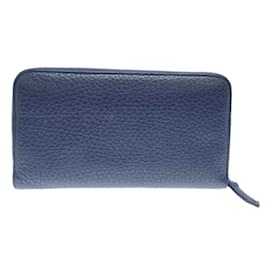 Fendi-Fendi Calfskin Long Wallet-Yellow,Navy blue