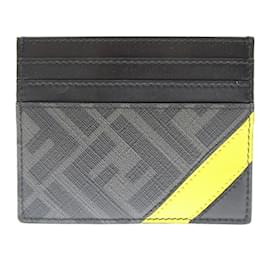Fendi-Fendi Men's Card Case-Black,Yellow
