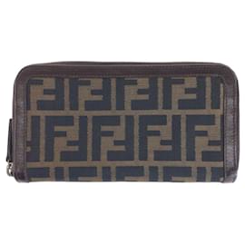 Fendi-Fendi Zucca Brown Long Wallet-Brown