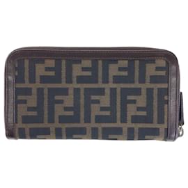 Fendi-Fendi Zucca Brown Long Wallet-Brown