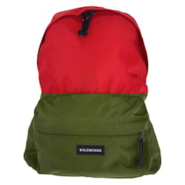Balenciaga-Balenciaga Explorer Red Black Nylon Backpack-Black,Red