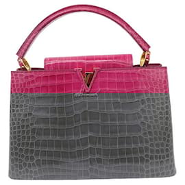 Louis Vuitton-NEW LOUIS VUITTON CAPUCINES GM CROCODILE ALLIGATOR LEATHER HANDBAG-Pink