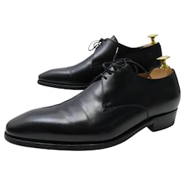 JM Weston-JM WESTON 437 CONTI 3 EYELETS 6.5E 41 BLACK LEATHER DERBY SHOES-Black