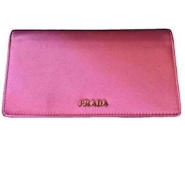 Prada Yes Fabric Wallet Pink Pink