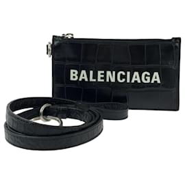Balenciaga-Balenciaga Black Leather Card Case-Black