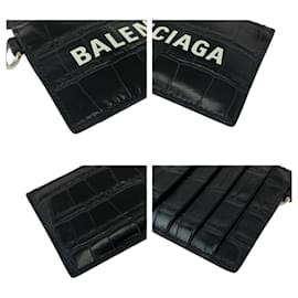 Balenciaga-Balenciaga Black Leather Card Case-Black