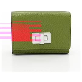 Fendi-Fendi Peekaboo Tri-fold Wallet-Red