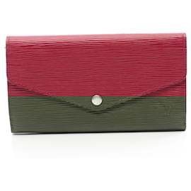 Louis Vuitton-Louis Vuitton Portefeuille Sarah Epi Fuchsia Bi-fold Long Wallet-Pink