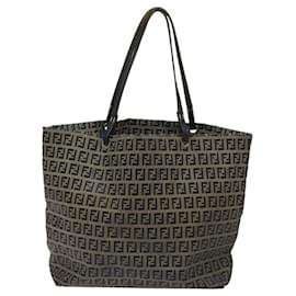 Fendi-FENDI Zucchino Canvas Tote Bag Navy Auth 114388-Navy blue