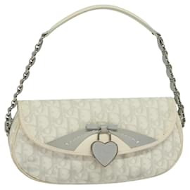 Christian Dior-Sac à épaule romantique Trotter Christian Dior en PVC blanc Auth 113887-Blanc
