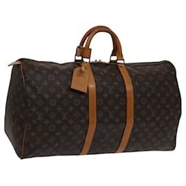 Louis Vuitton-LOUIS VUITTON Monogram Keepall 55 Boston Bag M41424 LV Auth yk17013-Monogram