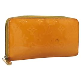 Louis Vuitton-LOUIS VUITTON Monogram Vernis Zippy Wallet Jaune Passion M91733 LV Auth 112909-Other,Yellow