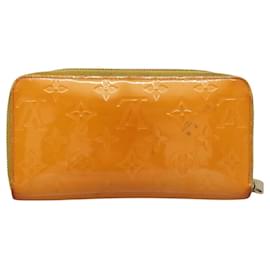 Louis Vuitton-LOUIS VUITTON Monogram Vernis Zippy Wallet Jaune Passion M91733 LV Auth 112909-Other,Yellow