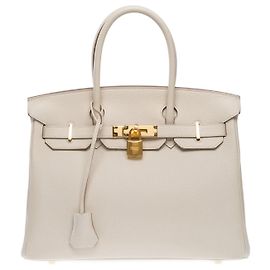 Hermès HERMES Birkin 30 Bag in Beige Leather - 102513 Beige