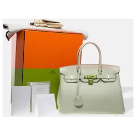 Hermès-HERMES Birkin 30 Bag in Beige Leather - 102513-Beige