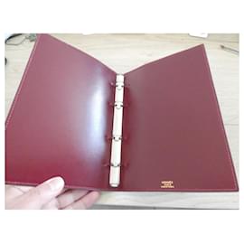 Hermès-Hermès Dupré Lafon binder 16X23cm-Dark red