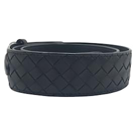 Bottega Veneta-Bottega Veneta Intrecciato Leather Belt-Black