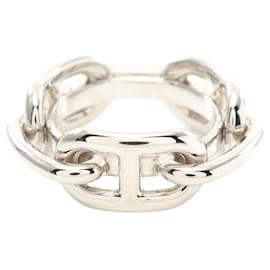 Hermès-Hermes Chaine d'Ancre Scarf Ring-Silvery