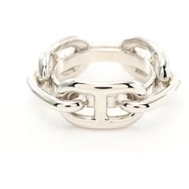 Hermès-Hermes Chaine d'Ancre Scarf Ring-Silvery