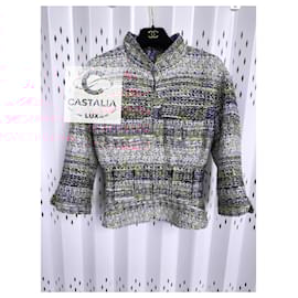 Chanel-Supermarket Tweed Jacket with Multi Zipper Accents-Multiple colors