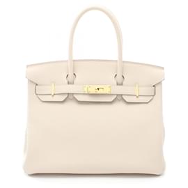 Hermès-Hermes Birkin 30 Cre Handbag-White