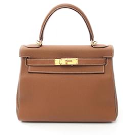Hermès-Sac à main Hermes Kelly 28 Verso-Marron,Gris