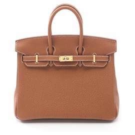Hermès-Hermes Birkin 25 Handbag-Brown,Golden