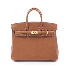 Hermès-Hermes Birkin 25 Handbag-Brown,Golden
